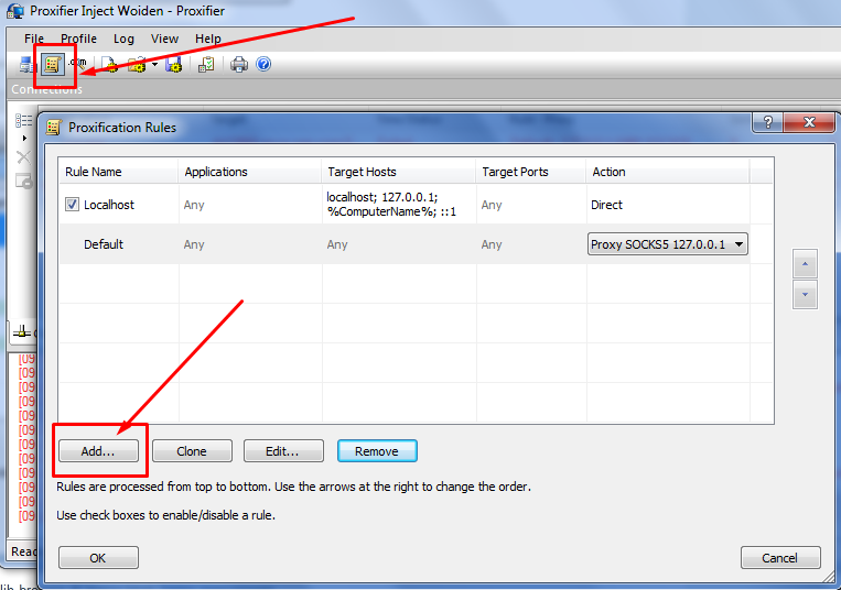 Setting Proxifier: Inject PC Telkomsel Unlimited MAX / Apps