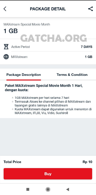 Cara Beli Paket Maxstream Tsel 7GB 7 hari Rp10