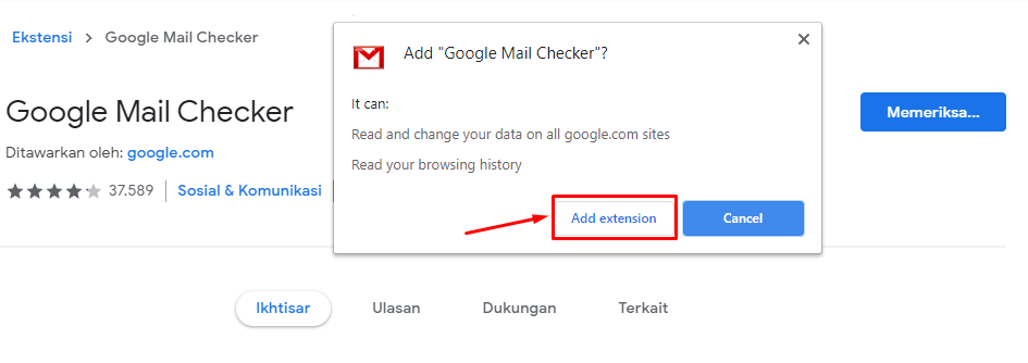 ekstensi gmail di google chrome